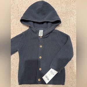 Carters 12M Button Up Knit Hooded Sweater Cardigan